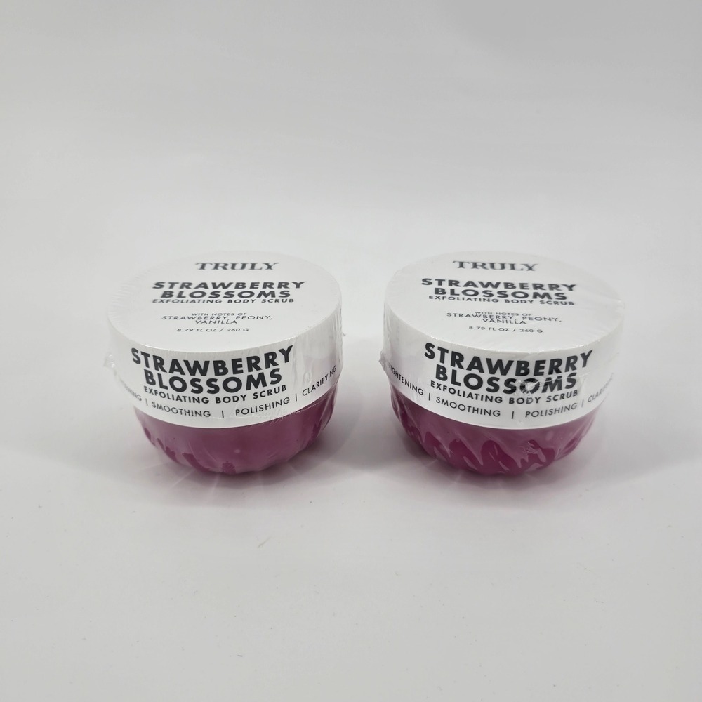 Truly Body Scrub Strawberry Blossoms Exfoliating Pink 8.79oz 2pk New